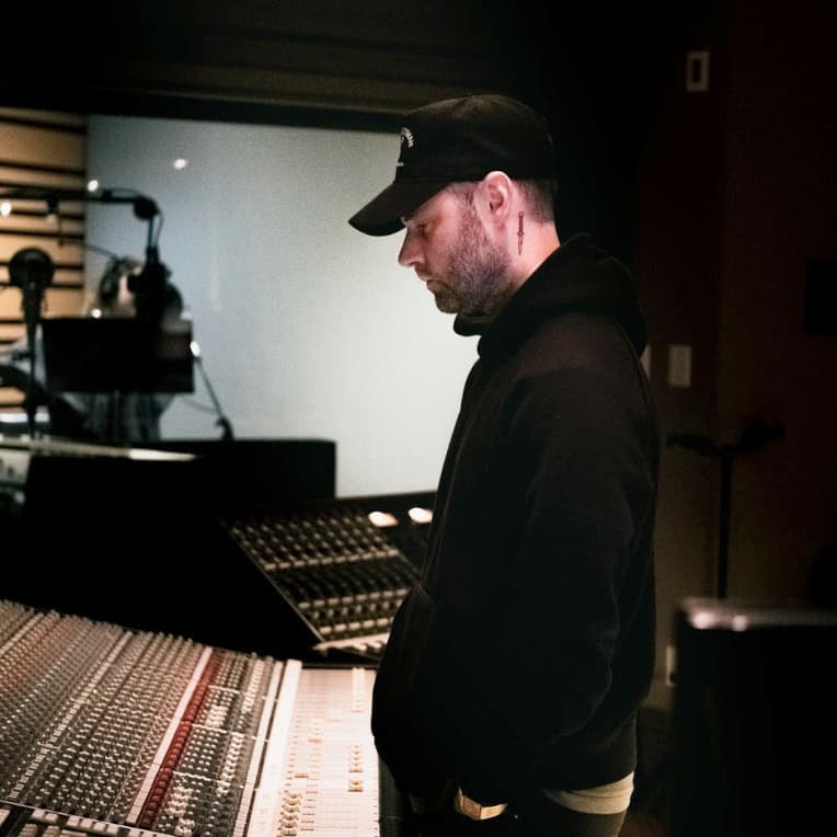 the image of the producer in a recording environment
